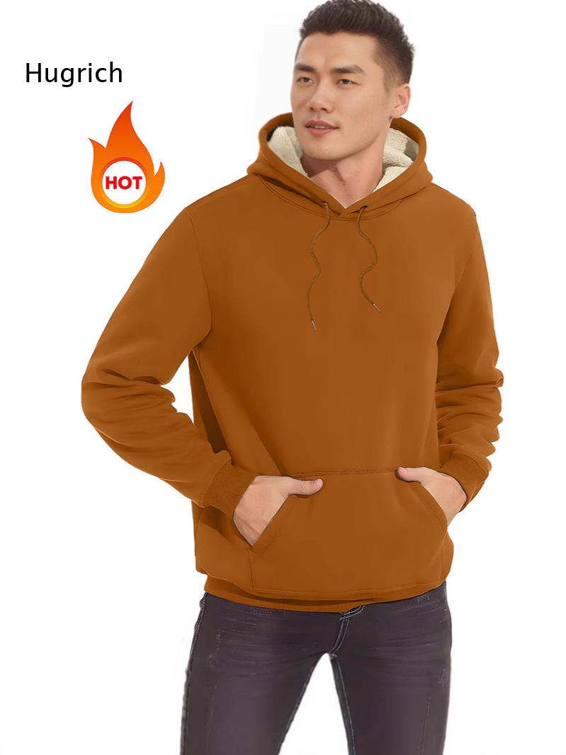 Sherpa Hoodie Fleece - 남성용 셰르파 안감 후드티 드로스트링 캥거루