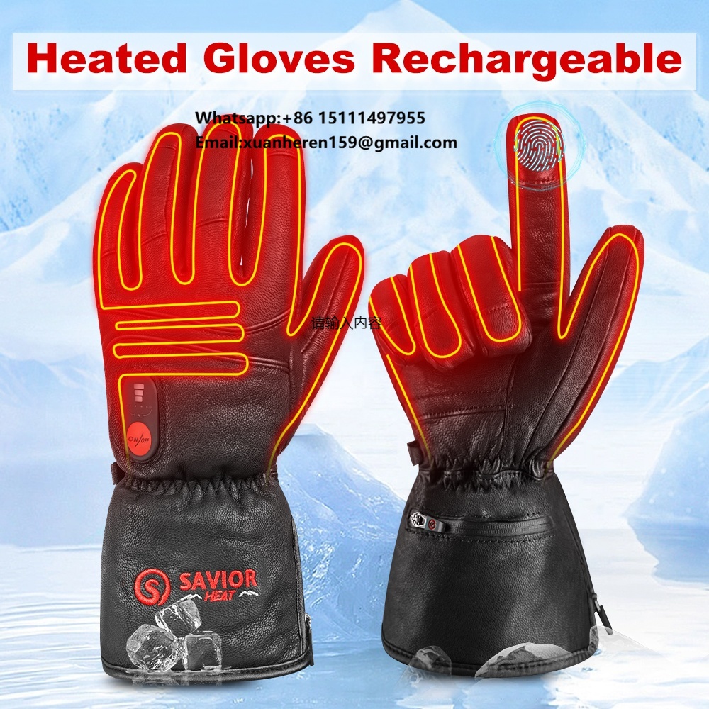 Touch Screen Gloves - 가열 가죽 장갑 남성 여성 겨울