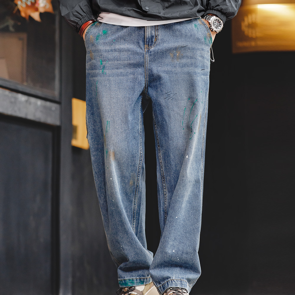 Levis Jeans 501 - Maden 남성 라이트블루 색 스플래시 잉크