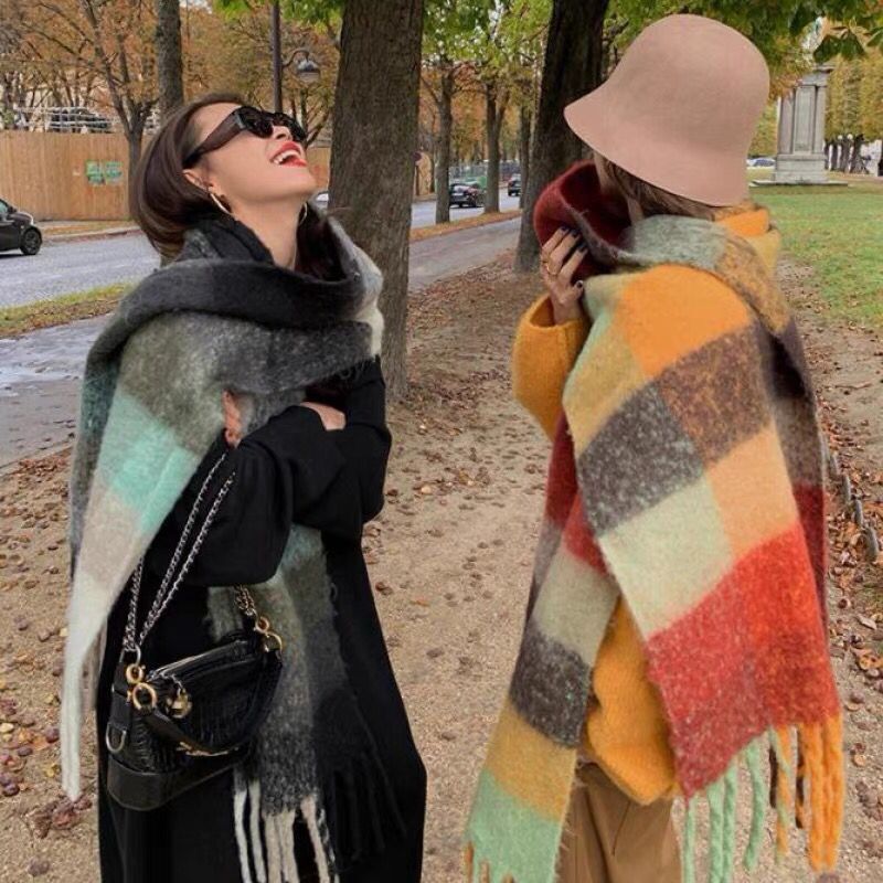 새로운 럭셔리 겨울 두꺼운 따뜻한 스카프 여성 캐시미어 - Cashmere Pashmina Wrap 리뷰 및 가격