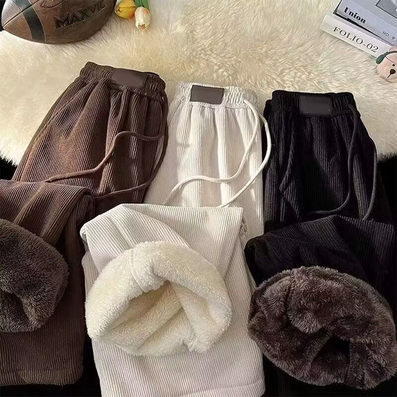 와이드 레그 코듀로이 팬츠 여성 겨울 플러시 두꺼운 인 - Corduroy Pant Warm 리뷰 및 가격